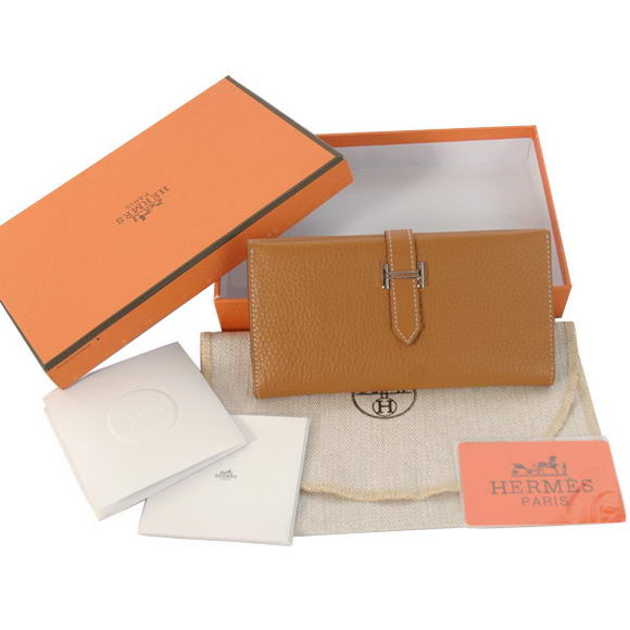 Cheap Fake Hermes Bearn Japonaise Tri-Fold Wallet H308 Camel - Click Image to Close